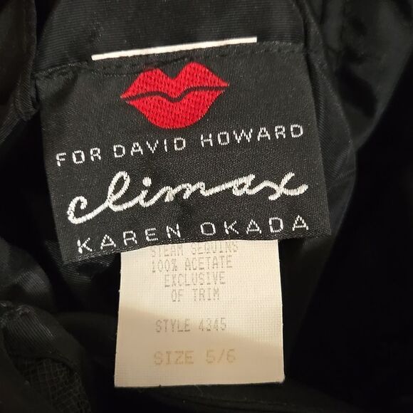 Vintage 80s Climax David Howard Karen Okada Black Sequin Prom Formal Dress Gown. - Picture 17 of 17